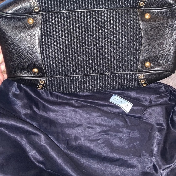 💯Auth PRADA Paglia Vitello Danio Large Raffia Style Straw Bag - Picture 5 of 14